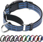 Martingale Dog Collar, Adjustable Nylon Reflective Collar with Quick Release Buckle (Grey Blue, Small)