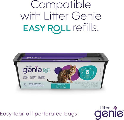 Litter Genie Easy Roll Cat Litter Disposal Pail | Odour Control, Refill Bags & Scoop