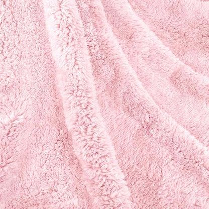 PetAmi Fluffy Waterproof Dog Blanket for Bed Large Dogs, Soft Warm Pet Sherpa Throw Pee Proof Couch Cover, Reversible Cat Blanket Sofa Crate Kennel Protector, Washable Mat (Pink Blush, 60x80)