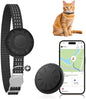 GPS Tracker, Waterproof Pet Tracker for Cats, Cat GPS Tracker Collar with Safety Elastic Buckle, Compatible with Apple Find My App (Only iOS), No Monthly Fee (Black Tracker, Cat Collar)