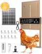 2025 Upgrade 7W Solar Power Chicken Door, Pet Deluxe Automatic Chicken Coop Door with 10PCS Wire Clip, Timer, Light Sensor, LCD Display & Anti-Pinch Durable Aluminum Auto Coop Door with 4 Modes-Brown