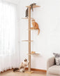 80inch Tall Cat Tree Wall Mount, 15.8in Top Perch Bed for Large Adult Cats, Adjustable Cat Tower Floor to Ceiling for Scratch, Climb, and Lookout