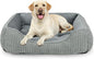 MIXJOY X-Large Dog Bed for Large, Medium, Small Dogs - Rectangle, Washable, Orthopedic, Soft Calming Sleeping Puppy Bed - Durable Pet Cuddler with Anti-Slip Bottom - XL (35"x25"x9")