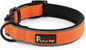 Plutus Pet Tactical Dog Collar, Reflective, Adjustable Heavy Duty Dog Collar, Soft Padded and Comfortable, for Small Medium and Large Dogs (Orange, L)