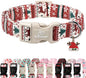 Christmas Dog Collar for Large Dogs - Cute Fair Isle Style Christmas Collars for Dogs, Soft Adjustable Winter Holiday Dog Collars with Quick Release Buckle L
