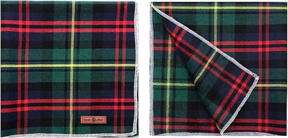 Lionet Paws Christmas Dog Bandana Washable Cotton Handkerchief Scarf Triangle Green Bandanas for Medium Large Dogs Girl Boy