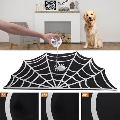Halloween Pet Mat for Food and Water, Pet Feeding Mat for Dog Cat Bowl Absorbent Anti-Stain Non-Slip Quick Dry Easy Clean Floor Placemat, Pets Accessories Indoor (12 * 20 in)