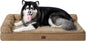 EHEYCIGA XXL Dog Bed Memory Foam, Orthopedic Giant Dog Bed Jumbo with Washable Removable Cover, Waterproof Pet Sofa Couch with Nonskid Bottom, 48x35x7.5, Camel