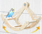 Bird Perch Toy, Interactive Rocking Parakeet Toys and Perches, Wooden Exercise Wheel Cockatiel Toys, Intelligence Puzzle Birds Enrichment Toy for Parrot, Bird Cage Accessories Perch for Budgies Conure