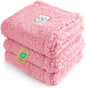 Luciphia 1 Pack 3 Calming Dog Blanket Fluffy Premium Fleece Pet Blankets Soft Sherpa Throw for Dogs Puppy Cat Pink Medium (30" x20")