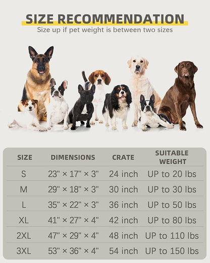 Jumbo Dog Bed for Extra Large Sized Dog Orthopedic Pet Bed with Removable Washable Cover and Non-Slip Bottom, 53x36 Inch, Light Gray