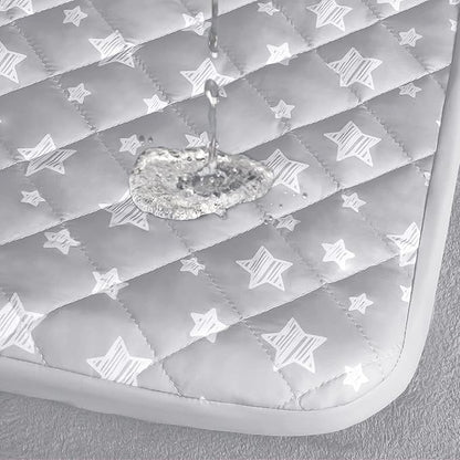 Waterproof Dog Bed Covers Replacement Washable Pet Hair Easy to Remove, Noiseless Quilted Puppy Pet Bed Cover Lovely Grey Star Print 35x44 Inches, for Dog/Cat, Cover Only