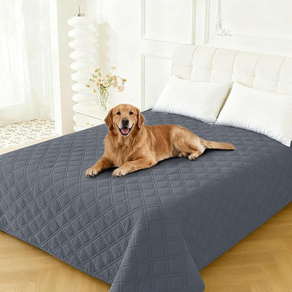 Waterproof Dog Blanket, Non-Slip Soft Pet Bed Cover, Couch Cover for Dogs Washable, Protects Sofa, Furniture, Crate, Car, Tear Resistant Leakproof Pet Blanket (30x53 Inch, Dark Grey)