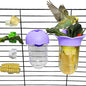 7 PCS Bird Cage Feeder for Vegetable Millet Holder Cage Accessories with Parrot Fruit Forks for Budgie Cockatiel Lovebirds Parrot (Purple)