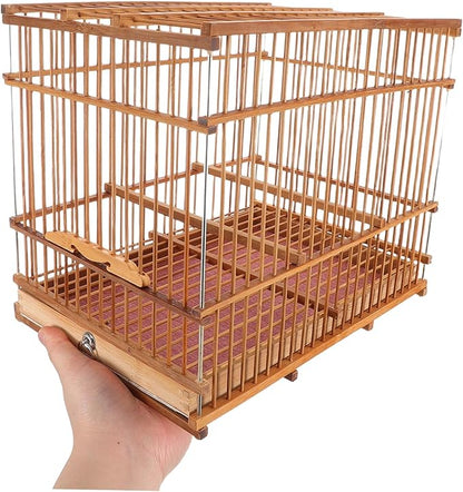 Lightweight Bird Cage Portable Woven Bird Carrier for Small Birds Stylish Outdoor Travel Accessory for Budgies Parakeets and More Durable Design for Everyday Use