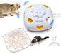 ORSDA Cat Toys for Indoor Cats, 4 in 1 Interactive Automatic Kitten Toys Hide and Seek with Mat, 8 Holes Mice Whack-A-Mole, Moving Wand Teaser Feathers,Rechargeable Electric Exercise Kicker Kitty Toy
