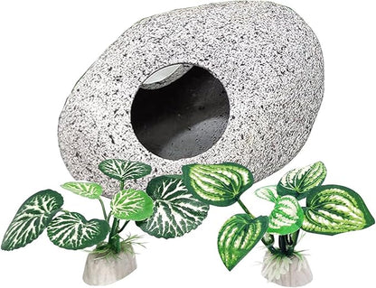 Fish Aquarium Decorations Cave Hide with Viewing Window for Betta Fish Tank Decor