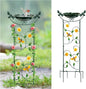 HONGLAND 36.5" Metal Bird Bath with Trellis, Outdoor Garden Birdbath with Detachable Bowl & Climbing Plant Support, Decorative Bird Feeder Station with Bee for Yard, Patio, Fence