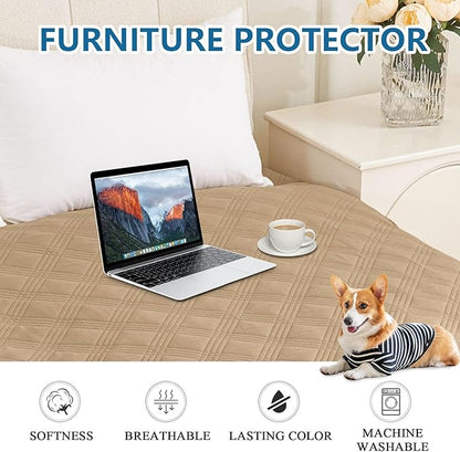 hyha Waterproof Dog Blanket, Reversible Pet Bed Blanket, Soft Sofa Couch Cover for Dogs Washable, Waterproof Pet Couch Covers for Sofa Puppy Cats Furniture Protector(40"x70", Camel/Beige)
