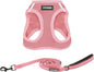 Best Pet Supplies Voyager Step-in Air All Weather Mesh Harness and Reflective Dog 5 ft Leash Combo with Neoprene Handle, for Small, Medium and Large Breed Puppies - Harness Leash Set (Pink), XXS