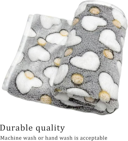 1 Pack 3 Blankets Super Soft Fluffy Premium Fleece Pet Blanket Flannel Paw Printed Throw for Dog Puppy Cat (Medium 30x20'', Star, Bone, Love)