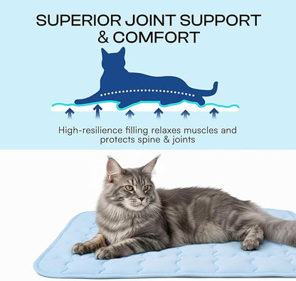 Luciphia Premium Dog Cooling Mat Non-Slip Q-MAX>0.5 Self-Cooling Pad for Medium Pet Indoor Portable Kennel Puppy Bed for Summer Crate Pad for Dog Washable Light Blue 30x40 inches