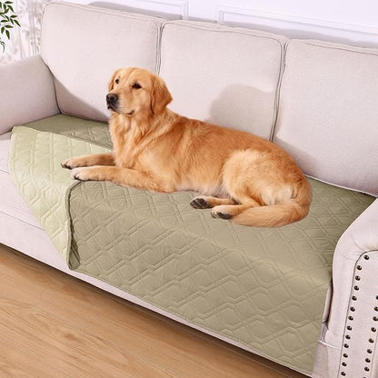 hyha Waterproof Dog Bed Blanket, Soft Pet Blankets, Waterproof Couch Cover for Dogs, Reversible Sofa Covers Washable for Furniture (40x70 Inch, Taupe/Beige)