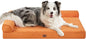 EHEYCIGA XL Dog Bed Memory Foam for Crate, Extra Large Dog Bed Orthopedic with Washable Removable Cover, Waterproof Pet Sofa Couch XLarge Size Dogs, 41x27x6.5, Pumpkin