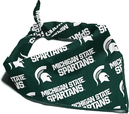 Michigan State Spartans Officially Licensed Bandana for Dogs and Cats | Fits Pets Great Gift Idea | Easy-to-Tie (Large, 28")
