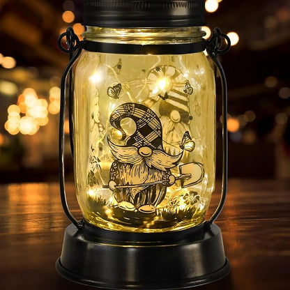 kyoryuger Gnome Gifts for Women/Men Gnome Lovers Solar Lantern Mom Birthday, Mothers Day, Dwarf Solar Funny Garden Decoration Outside for Yard, Patio,Backyard,Porch, Torches