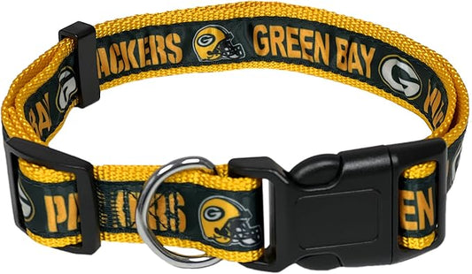 Green Bay Packers NFL Dog & Cat Collar - Large, Shiny & Colorful, Licensed by The NFL