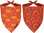 ADOGGYGO Thanksgiving Dog Bandanas 2 Pack, Reversible Pumpkin Turkey Pet Scarf, Premium Fabric, Adjustable Fit Orange Thanksgiving Bandanas for Medium Large Dogs (Large)