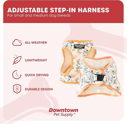Downtown Pet Supply Step-in Dog Harness – No Pull, Adjustable Padded Mesh with Reflective Trim, Secure Buckle Strap – Comfortable & Breathable Small Dog Harness, X-Large, Pineapple