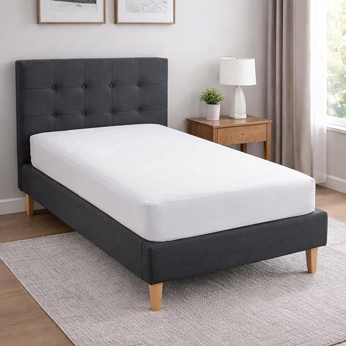 DMI Twin Waterproof Mattress Protector - Fitted, Noiseless Mattress Cover, Soft and Breathable, 39" x 75"x 8", White