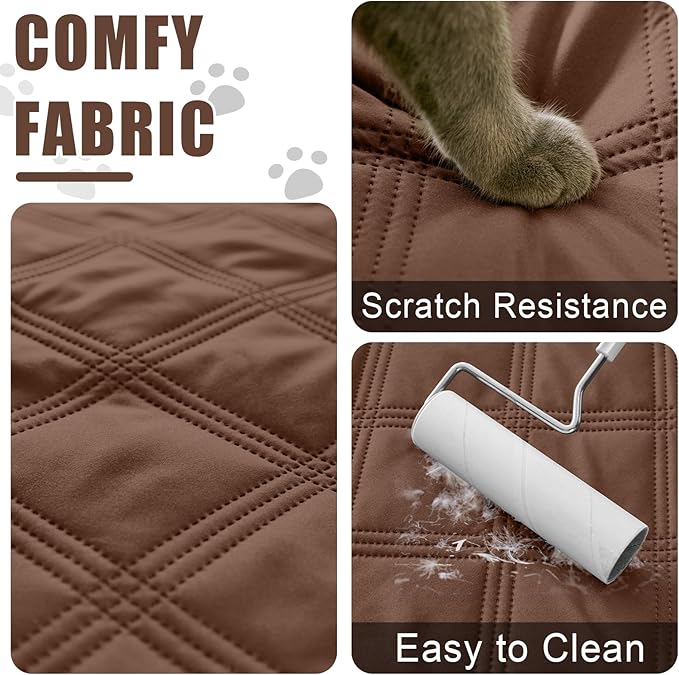 Smiry Waterproof Dog Bed Cover Blanket 30x70, Soft Reversible Pet Blanket, Washable Leakproof Cats Dogs Couch Cover for Sofa, Couch, Furniture, Brown/Chocolate