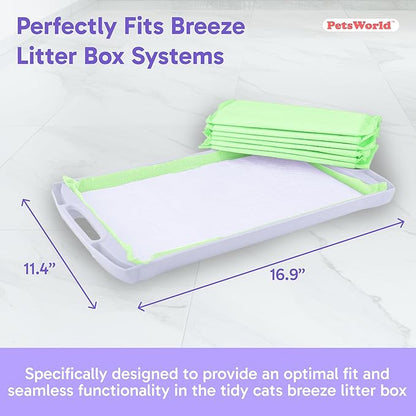 PETSWORLD Multi Cat Pad Refills for Cats Breeze Litter System, Ultra-Absorbent, Quick Dry - (400 Count, Unscented)