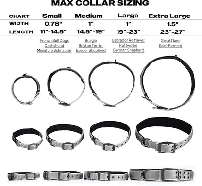 PetiFine Dog Collar for Large Dogs, Neoprene Padded and Adjustable, Reflective Wide Heavy Duty Pet Collars with Durable Metal Belt Buckle for Walking, Grey, XL