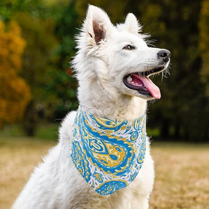30 Pcs Paisley Dog Bandanas Bulk 33 Inche XL Stitch Dogs Bandanas Polyester Print One Side Bandana Grooming L