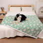 Waterproof Blanket for Dog Cat or Adult, Cute 3D Textured Paw Dog Blanket for Bed Couch Sofa, Soft Liquid Pee Proof Pet Furniture Protector, 60"x80", Green
