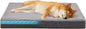 Memory Foam Large Dog Bed, Cooling Dog Beds for Large Dogs, Washable Orthopedic Pet Bed for Crate with Joint Relief Memory Foam, Waterproof Liner and Plush Cover (35’’x 22’’)
