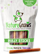 Nature Gnaws Bully Sticks for Dogs 5-6" (1Lb) - Mixed Thickness - Long Lasting for Aggressive Chewers and Large Dogs - Natural Beef Dog Chew Bones