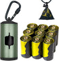 Metal Dog Poop Bag Holder w/Leash Clip|Durable Scratch-Resistant Aluminum|135 Bags+3 Accessories（Dark Green）