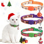 Christmas Cat Collar with Bells, Thanksgiving Cat Collar Breakaway, Halloween Kitten Collars for Girl Boy Cats, 3 Pack Fall Kitty Holiday Collars Adjustable 8-12inch