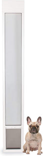 PetSafe Sliding Glass Pet Door - No-Cut DIY Install Doggy Door for Renters - Aluminum Frame - Adjustable Height 75 7/8" to 80 11/16" - Ideal for Medium Dogs Up to 40 lb - White