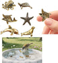 6 Pcs Copper Bath Disks Ornaments Mini Ocean Animal Shape– Starfish Turtle Dolphin Shark Sea Lion Octopus, Unique Copper Birdbath Purification Cleaner, Universal Fit for Outdoor Birdbaths