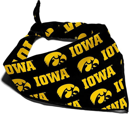 Iowa Hawkeyes Officially Licensed Bandana for Dogs and Cats | Fits Pets Great Gift Idea | Easy-to-Tie (Large, 28")