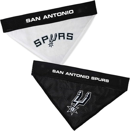 Pets First NBA DOG BANDANA - SAN ANTONIO SPURS REVERSIBLE PET BANDANA. 2 Sided HOME & AWAY Sports Bandana with a PREMIUM Embroidery TEAM LOGO, Small/Medium.