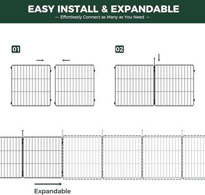 FXW MiniPaws Unleashed Dog Playpen, Expandable & Portable Design for Yard, RV Camping and Indoor Use, for Small and Medium Dogs, 32-inch 24 Panels