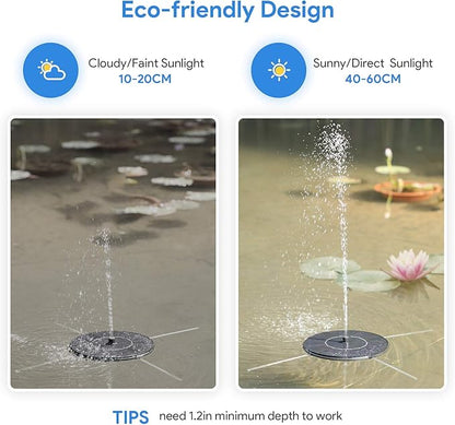 Solar Fountain Water Pump for Bird Bath, Floating Solar Powered Water Fountain Pump for Bird Bath, Garden, Pond, Pool, Outdoor (1.4W)