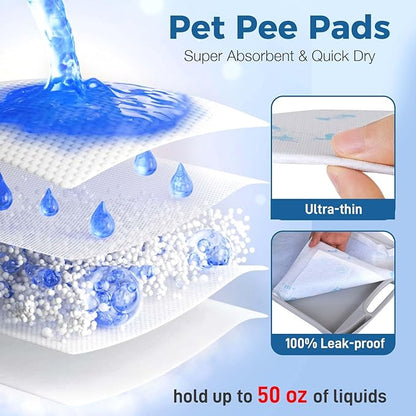 Cat Pads Refills 16.9 x 11.4 inches 100 Count Super Absorbent Pee Pads with Odor Control Compatible with Tidy Cats Breeze Litter System